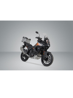 Zestaw: kufer centralny srebrny TRAX ADV + stelaż Adventure-rack SW-Motech KTM 1290 Super Adventure / S / R (21-) [pojemność 38 L]