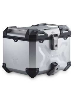 Zestaw: kufer centralny srebrny TRAX ADV + stelaż Street-rack SW-Motech Kawasaki ZZR1400 (06-14) [pojemność 38 L]