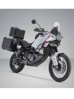 Zestaw: kufry boczne 45/37L + kufer centralny 38L TRAX ADV+ stelaże SW-MOTECH Ducati DesertX (22-) czarne