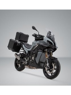 Zestaw: kufry boczne 45/45L + kufer centralny 38L Trax Adv + stelaże SW-MOTECH do BMW S 1000 XR (19-) czarne