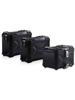 Zestaw: kufry boczne 45/45L + kufer centralny 38L Trax Adv + stelaże SW-MOTECH do Honda NC750 X/XD (16-20), NC750SD/S/ (16-) czarne