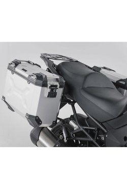 Zestaw: kufry boczne TRAX ADV + stelaże EVO Sw-Motech Kawasaki Versys 1000 (15-18) (pojemność: 2 x 37 L) srebrne