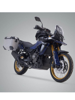 Zestaw: kufry boczne TRAX ADV + stelaże PRO 45/37 L Sw-Motech Suzuki V-Strom 800DE, V-Strom 800 (23-) (pojemność 37 i 45 L) srebrne