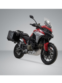 Zestaw: kufry boczne TRAX ADV + stelaże PRO SW-MOTECH 45/45L do motocykla Ducati Multistrada V4 / S / V4 Pikes Peak (20-) [pojemność 2 x 45 L] czarne