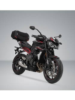 Zestaw: torba na tył Rackpack + stelaż Street-Rack SW-Motech Triumph Street Triple 675 (12-16), Street Triple 765 S/RS/R (19-) [pojemność 32,0-42,0 l]