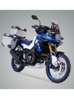 Zestaw: kufry boczne 45/45l + kufer centralny TRAX ADV + stelaże SW-Motech Suzuki V-Strom 1050 DE (23-) srebrne