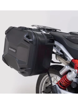 Zestaw: kufry boczne DUSC L + kufer centralny DUSC M + stelaże PRO + stelaż Adventure-Rack SW-Motech Moto Guzzi V85 TT (19-23) [poj.: 1 x 33l + 2 x 41l]