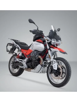 Zestaw: kufry boczne DUSC L + kufer centralny DUSC M + stelaże PRO + stelaż Adventure-Rack SW-Motech Moto Guzzi V85 TT (19-23) [poj.: 1 x 33l + 2 x 41l]