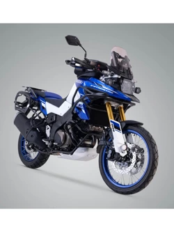 Zestaw: kufry boczne DUSC L + kufer centralny DUSC M + stelaże PRO + stelaż Adventure-Rack SW-Motech Suzuki V-Strom 1050/ XT (19-) [poj.: 1 x 33l + 2 x 41l]