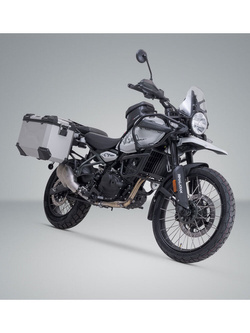 Zestaw: kufry boczne TRAX ADV + stelaże PRO SW-Motech Royal Enfield Himalayan 450 (23-) srebrne [poj.: 2 x 45 L]